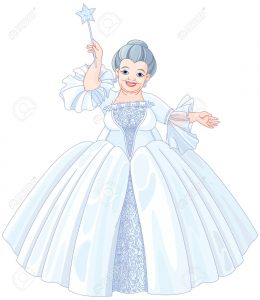 Illustration of very cute fairy godmother are holding magic wand